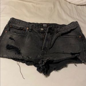 UO mid rise denim shorts